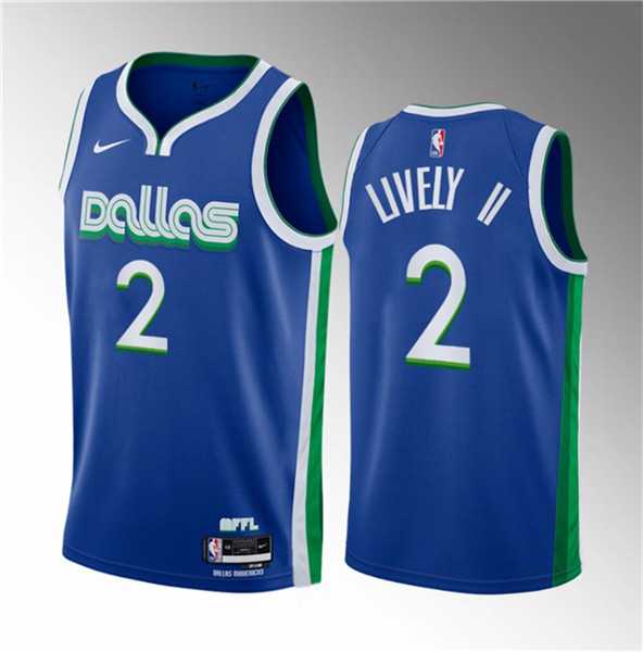 Mens Dallas Mavericks #2 Dereck Lively II Blue 2023 Draft City Edition Stitched Basketball Jersey